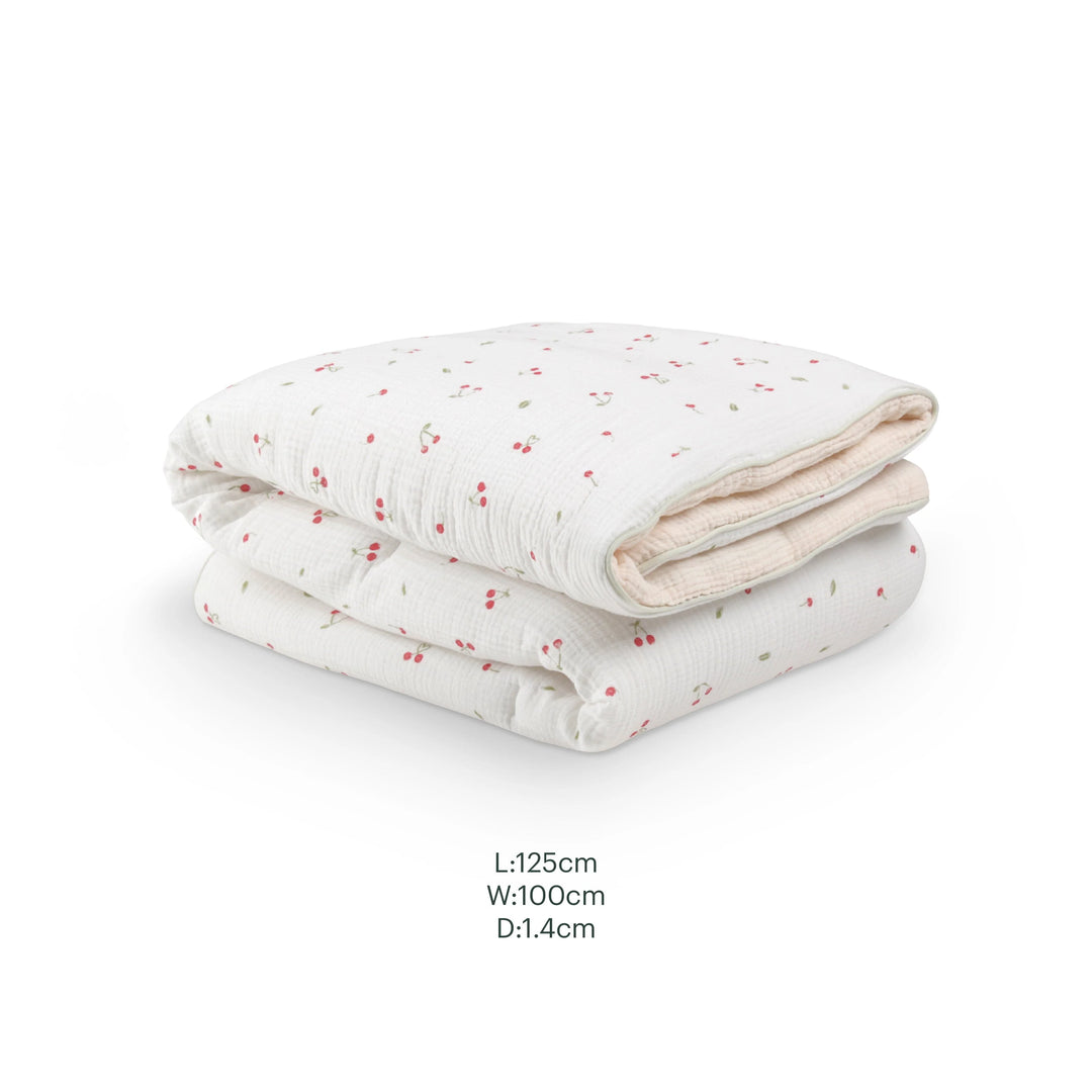 CuddleCo 4 Piece Cot Bed Bedding Set - Ditsy Cherry
