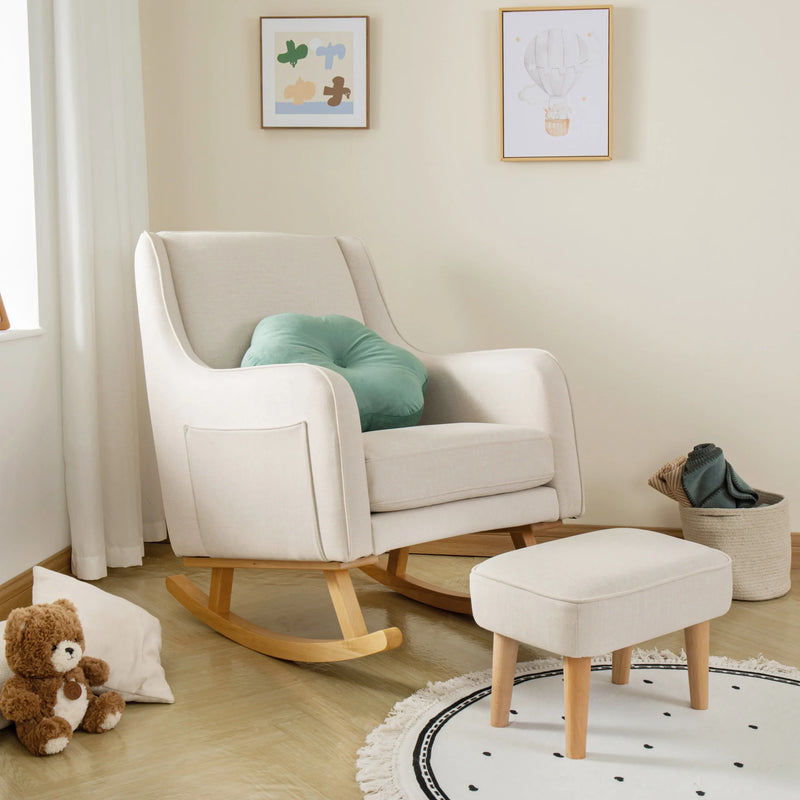 Babymore Ida Nursing Chair with Footstool – Ivory