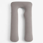 Full-Length U-Shaped Pregnancy Pillow with Storage Bag - Grey