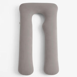 Full-Length U-Shaped Pregnancy Pillow with Storage Bag - Grey