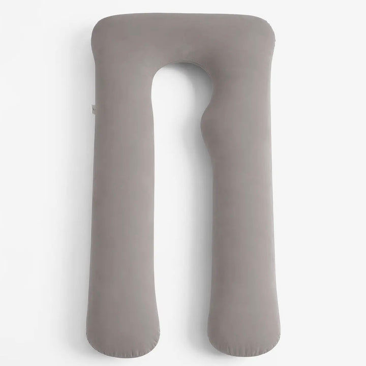 Full-Length U-Shaped Pregnancy Pillow with Storage Bag - Grey