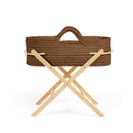 Ickle Bubba Nova Crochet Moses Basket + Pine Stand - Mocha