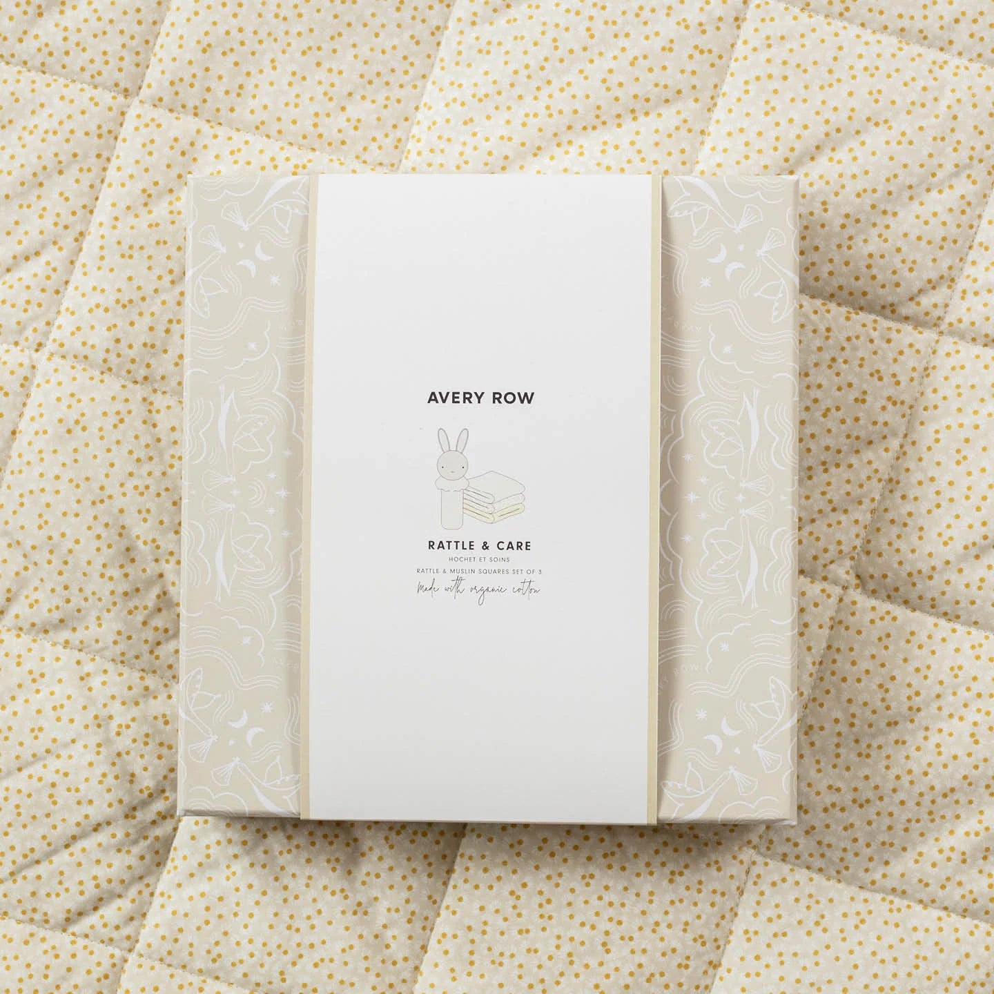 Avery Row Rattle & Care New Baby Gift Set - Chamomile