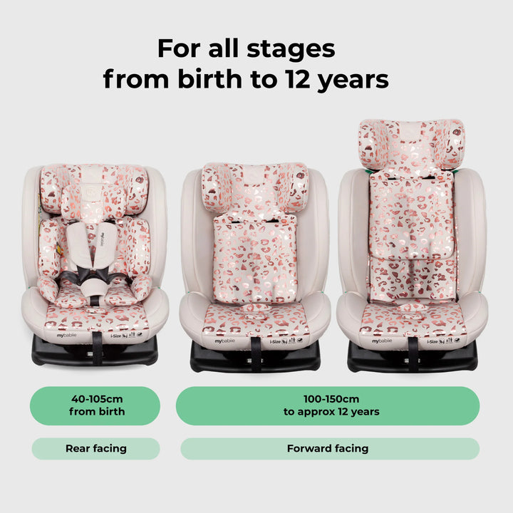 My Babiie MBCS100 2-in-1 Convertible R129 Car Seat - Pink Leopard