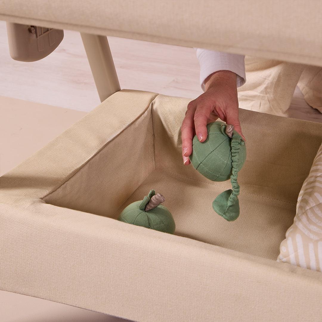 Tutti Bambini Cozee Air 2 Bedside Crib - Toasted Oak/Sand