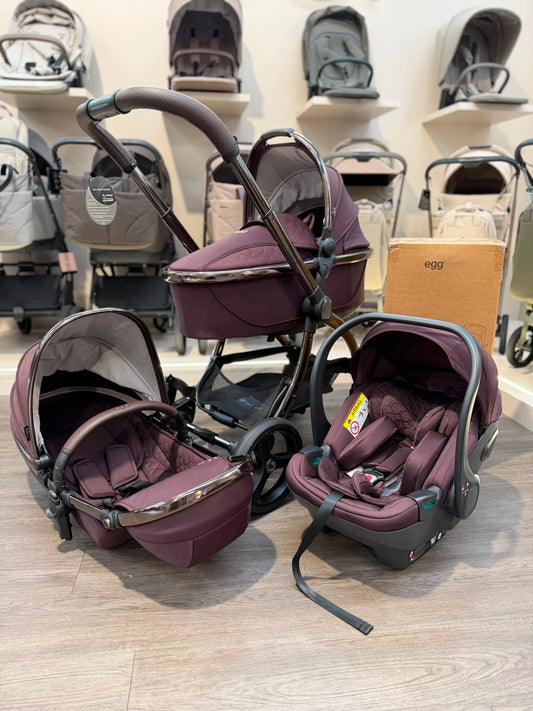 OPEN BOX egg3 3in1 Travel System Bundle Inc Isofix Base - Mulberry