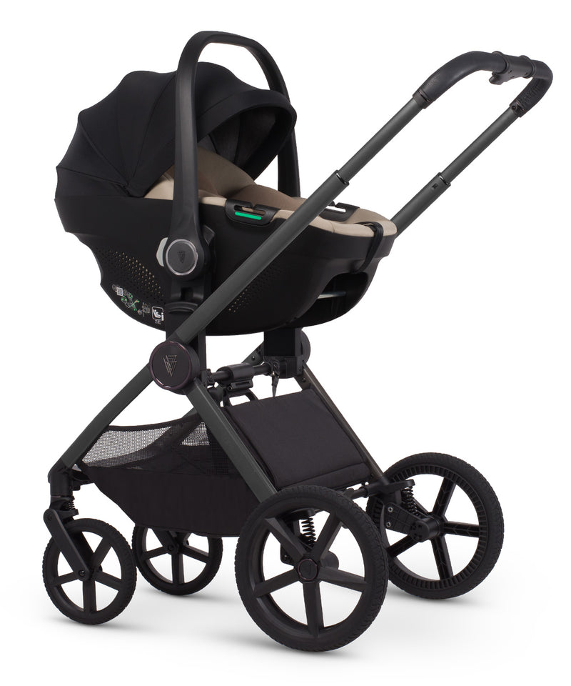 Venicci Upline3 Travel System Inc Tiago Car Seat & 360 Base 13 Piece Luxury Bundle - Aloe