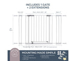 Dreambaby Ava Gate + 9cm + 18cm Extension White