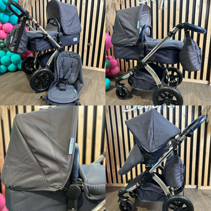 PRE LOVED Ickle Bubba Stomp V4 2 in 1 Pushchair & Carrycot, Blueberry/Chrome