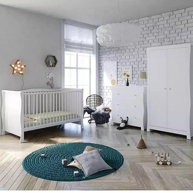Little Acorns Traditional Sleigh 3 Piece Room Set – White
