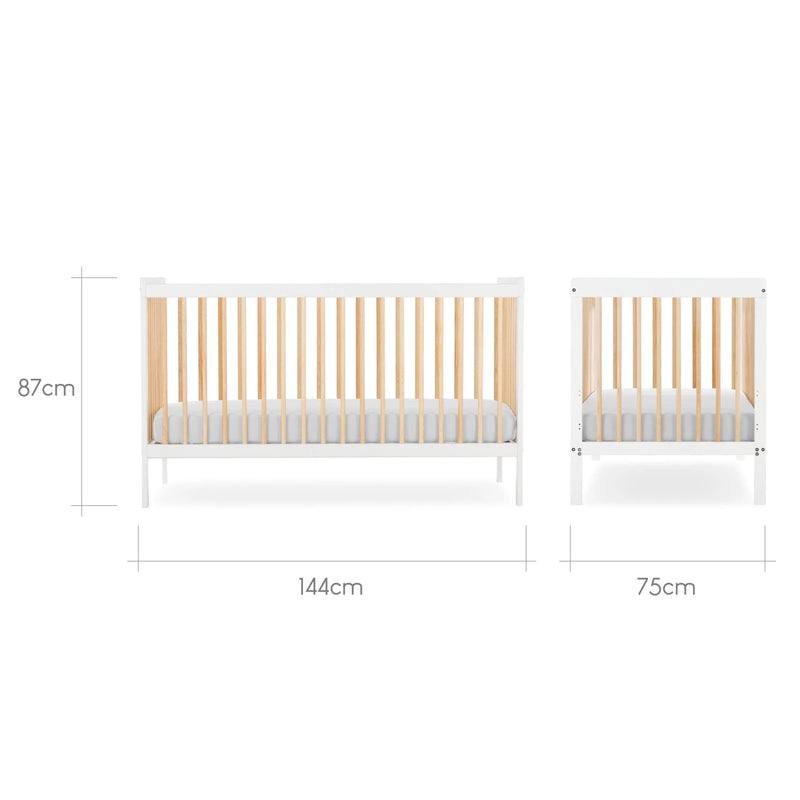 CuddleCo Nola Cot bed - White/Natural