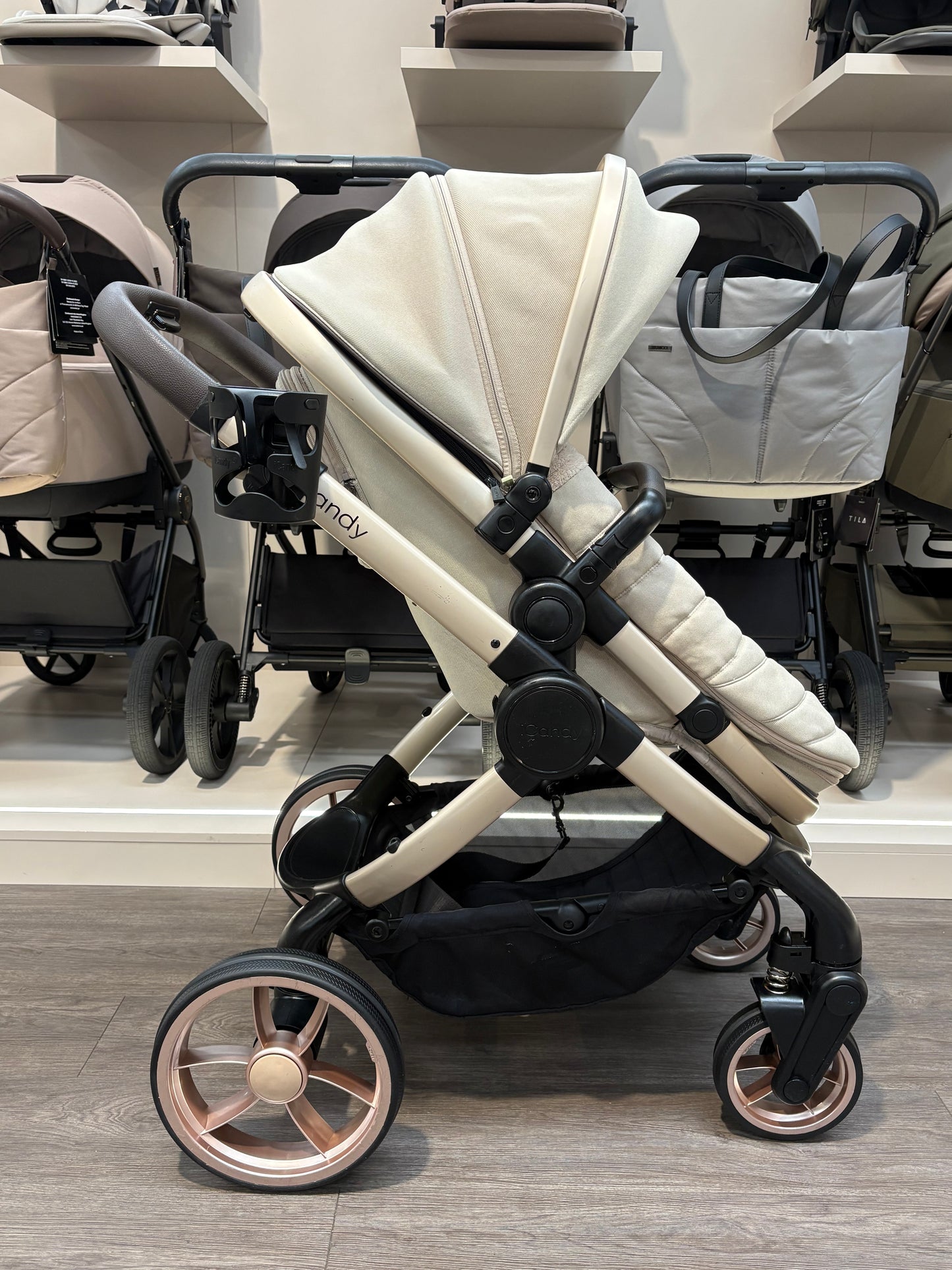 PRE LOVED iCandy Peach 7 Pram, Pushchair + Accessories - Biscotti