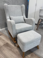 EX DISPLAY Tutti Bambini Harper Rocking Chair & Footstool - Cloud Grey (COLLECTION OR LOCAL DELIVERY ONLY)