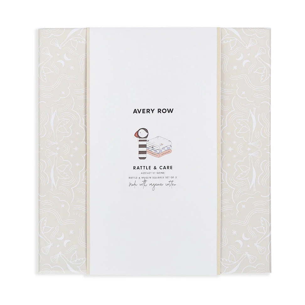 Avery Row Rattle & Care New Baby Gift Set - Coastline