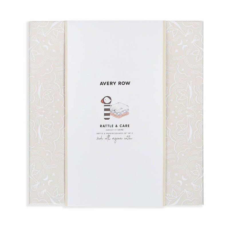 Avery Row Rattle & Care New Baby Gift Set - Coastline