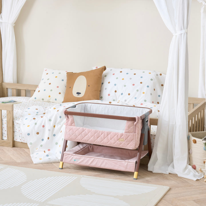 Tutti Bambini CoZee Luxe Mini Me Crib - Walnut & Blush