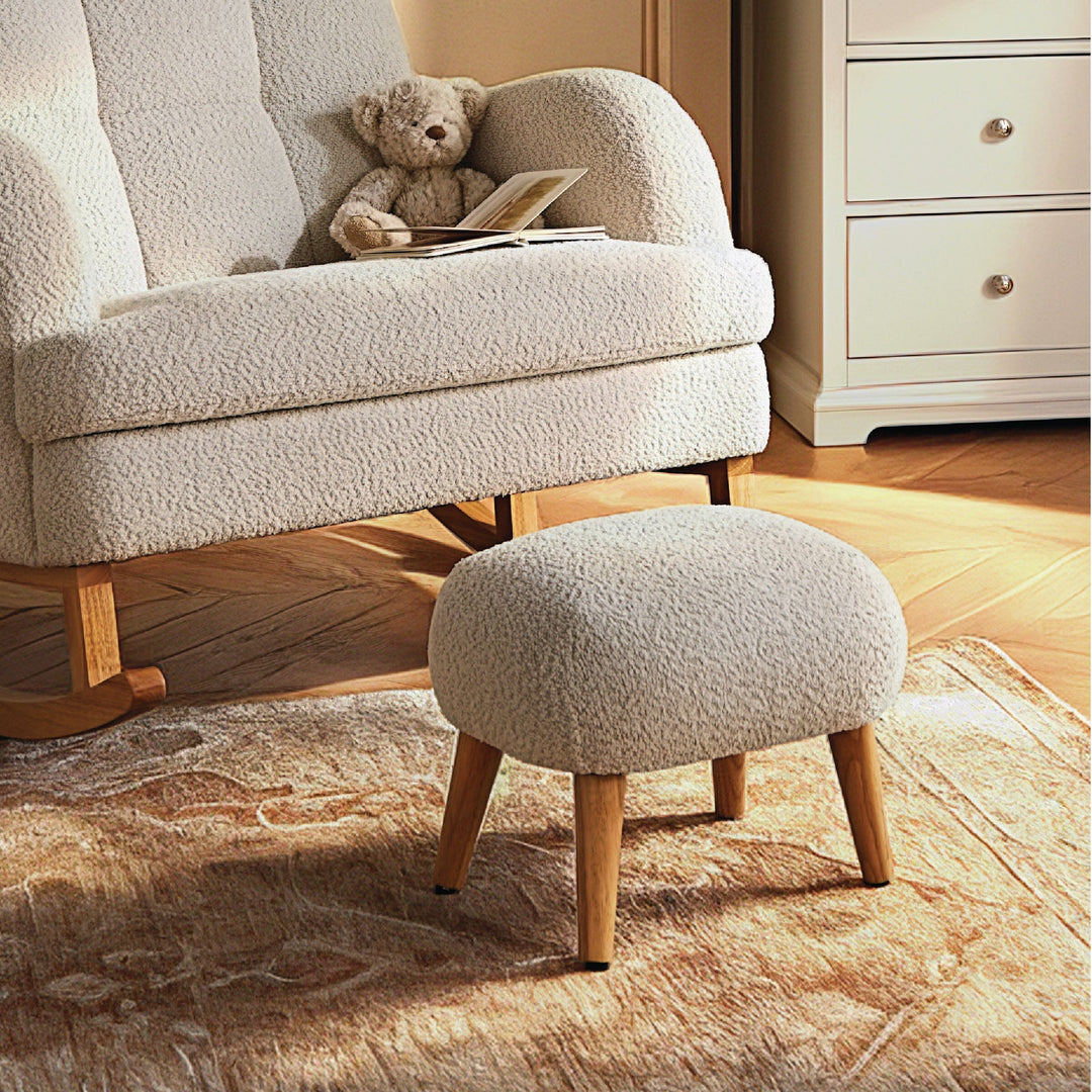 CuddleCo Etta Foot Stool - Boucle Mushroom