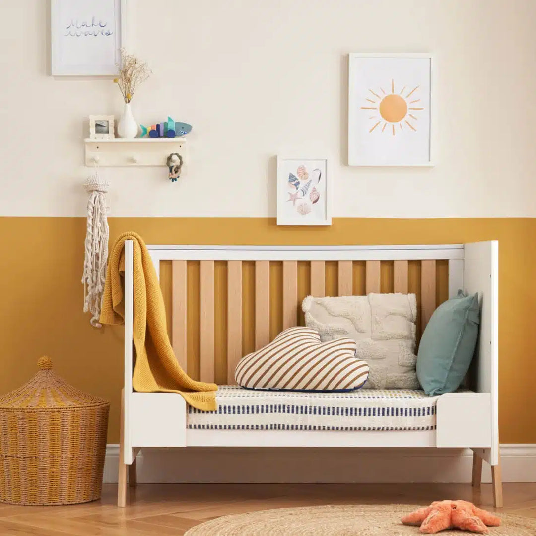Tutti Bambini Fuori Mini Cot Bed White Light Oak Bambinosandbeyond
