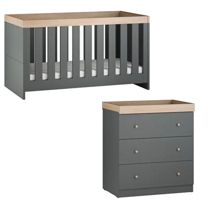 Little Acorn Burlington 2 Piece Roomset - Anthracite/Oak