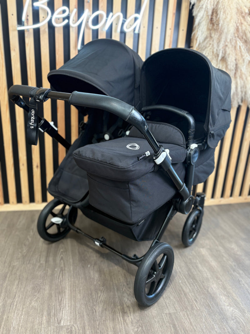 PRE LOVED Bugaboo Donkey5 Duo Bundle - Midnight Black