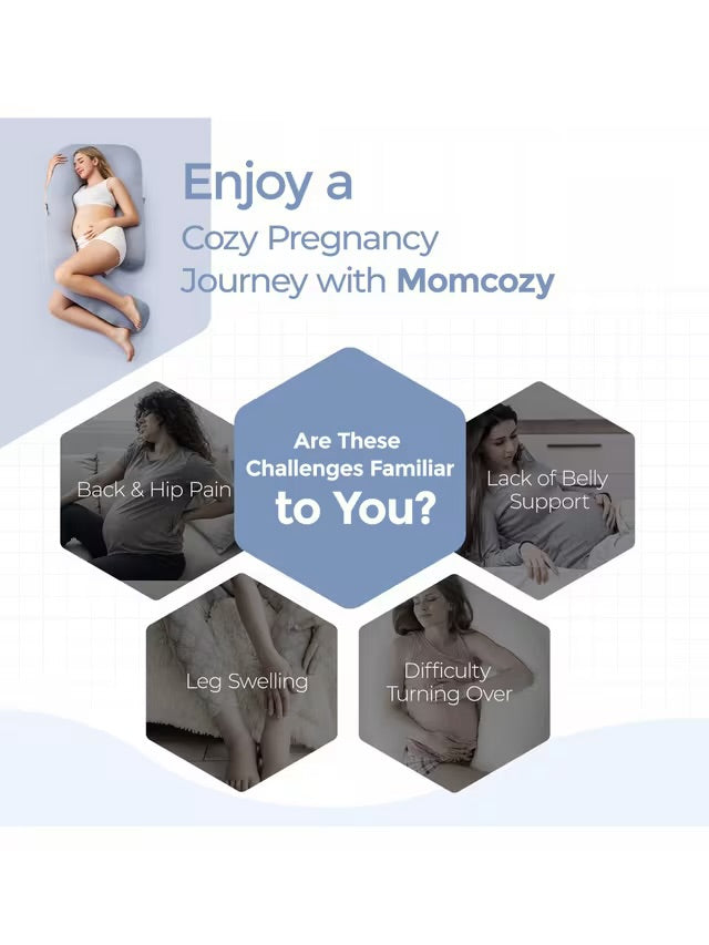 Momcozy Dreamlign U Pro Cool Feeling Maternity Pillow - Grey