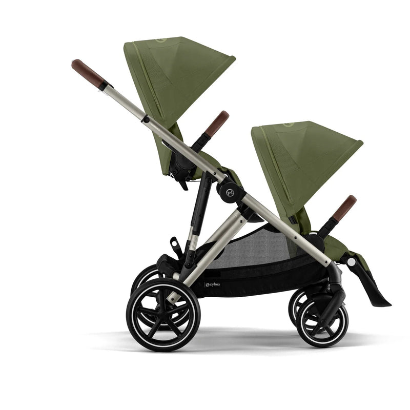 Cybex eGazelle S Double Pushchair - Taupe/Moss Green