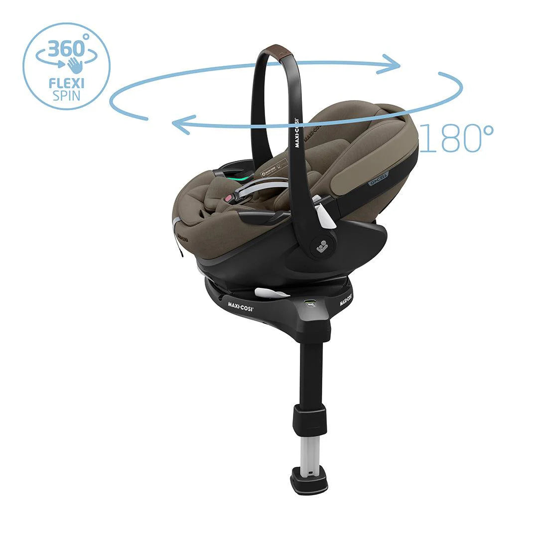 Maxi-Cosi Pebble 360 Pro Car Seat - Twillic Truffle + Slide Tech 360 Pro Isofix Base