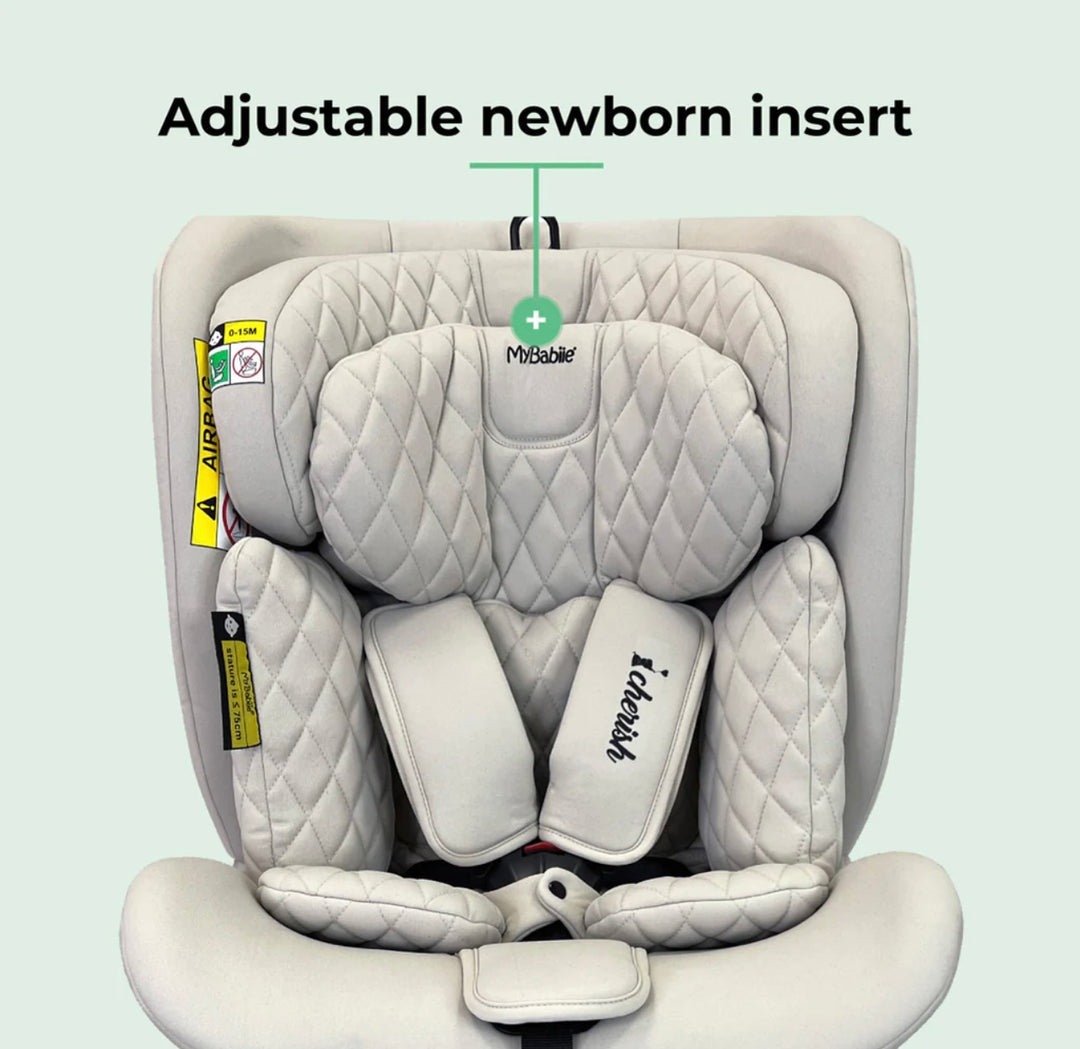 My Babiie MBCSSPIN i-Size (40-150cm) Spin Car Seat - Stone