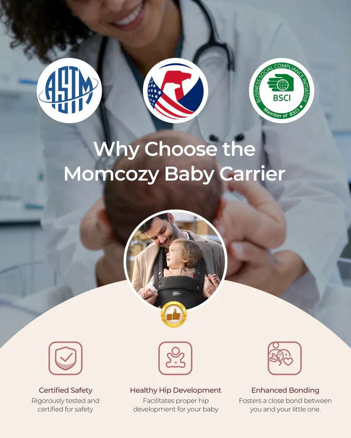 Momcozy 2-In-1 Hip Seat Baby Carrier - Black