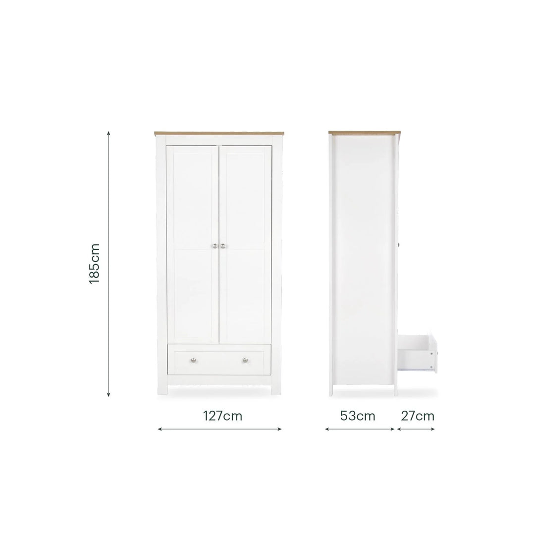 CuddleCo Burford 3 Piece Nursery Furniture Set - White & Oak