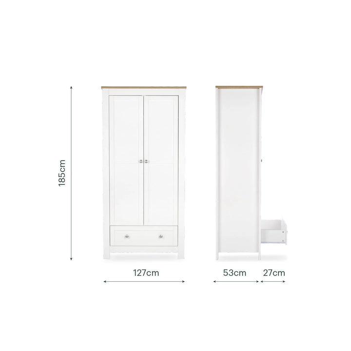 CuddleCo Burford 3 Piece Nursery Furniture Set - White & Oak