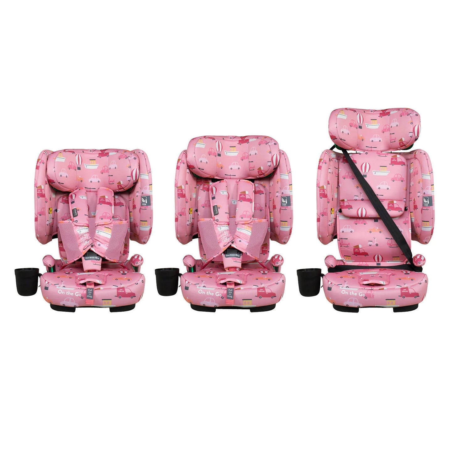 Cosatto On The Go i-Size Travel Car Seat - Itchy Feet Rosy