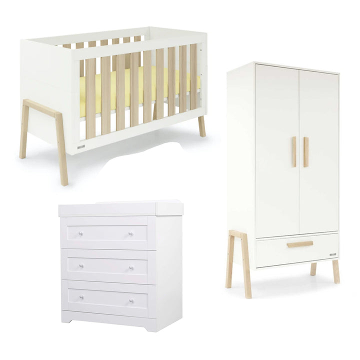 Babystyle Arendelle Cot Bed & Wardrobe + Tutti Bambini Rio Drawers