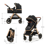 Kinderkraft Esme Pro 3in1 Travel System With Mink Pro2 Car Seat - Pure Black