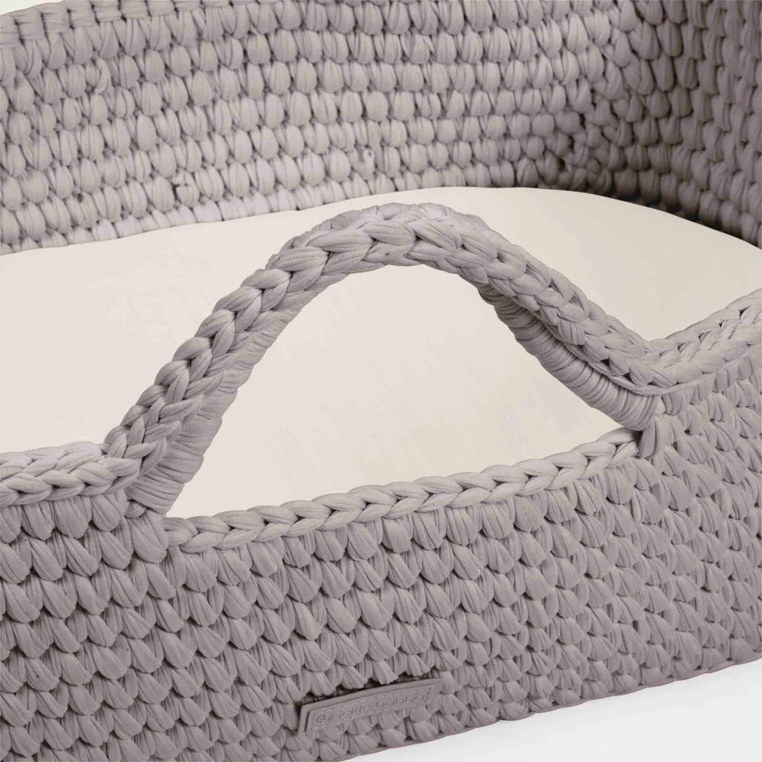 Ickle Bubba Nova Crochet Moses Basket + Pine Stand - Tawny