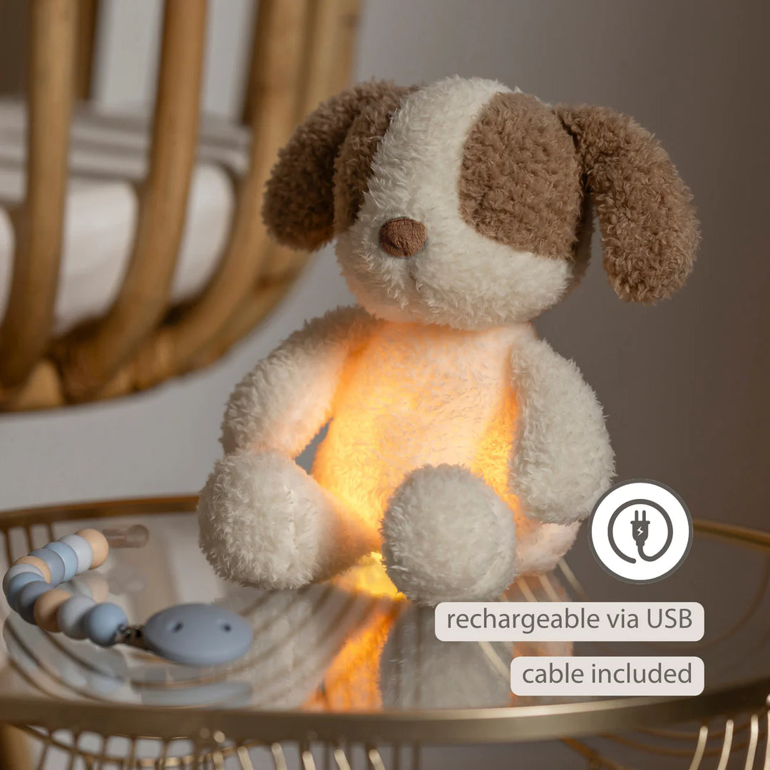 Nattou Mini Cuddly Dog Nightlight - Teddy Vanilla