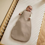 The Little Green Sheep Organic Muslin Baby Sleeping Bag in Truffle - 2.5 Tog
