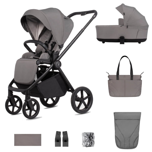 Venicci Claro2 8 Piece Pram, Pushchair + Accessories - Fog Grey