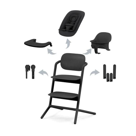 Cybex Lemo 4in1 Highchair Bundle - Stunning Black