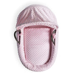 Clair De Lune Dimple Grey Wicker Moses Basket - Pink