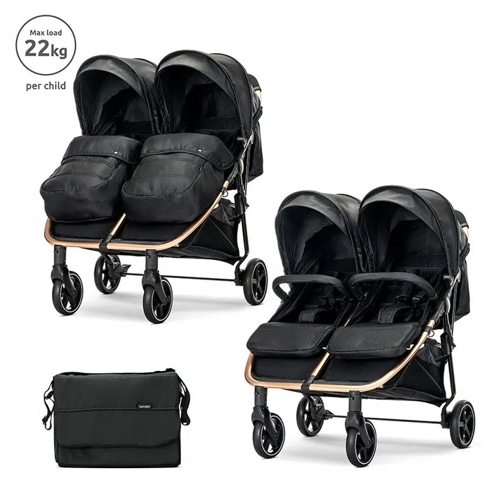 Lorelli Duo Twin Stroller – Black