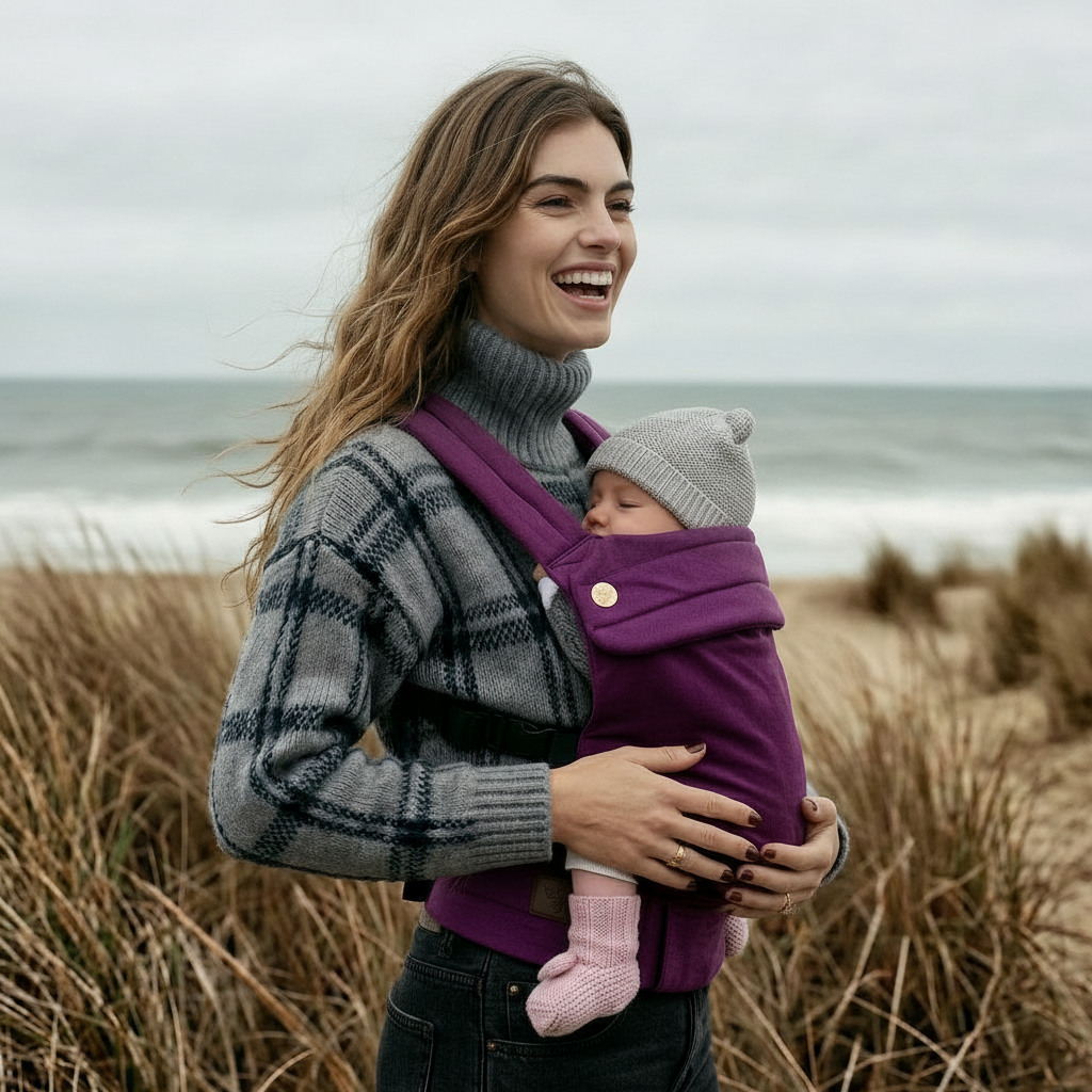 Bizzi Growin Velvet Baby Carrier - Berry Kiss