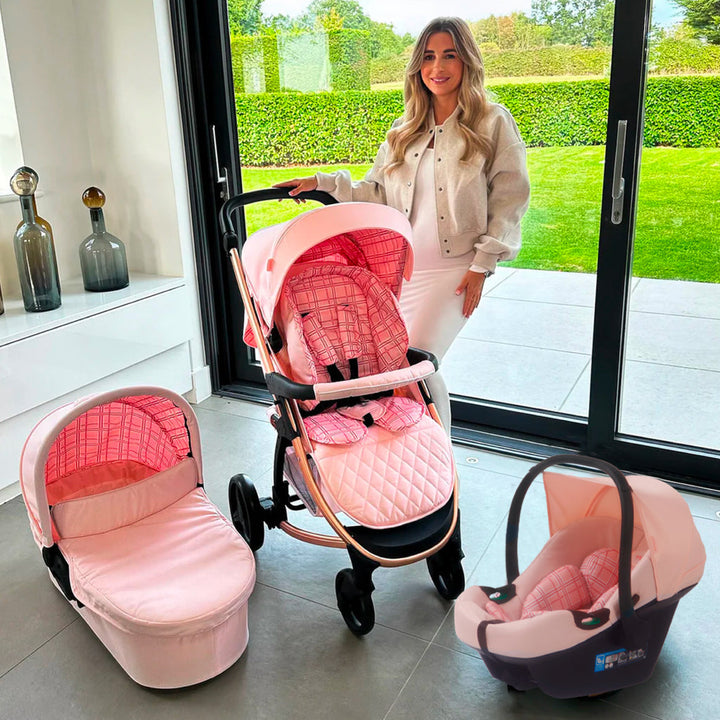 My Babiie MB200i 3-in-1 iSize Travel System - Pink Plaid