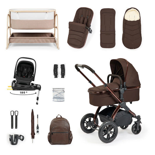 Ickle Bubba Stomp Luxe Elements Edition 17 Piece Bundle Inc Bubba Crib - Chestnut