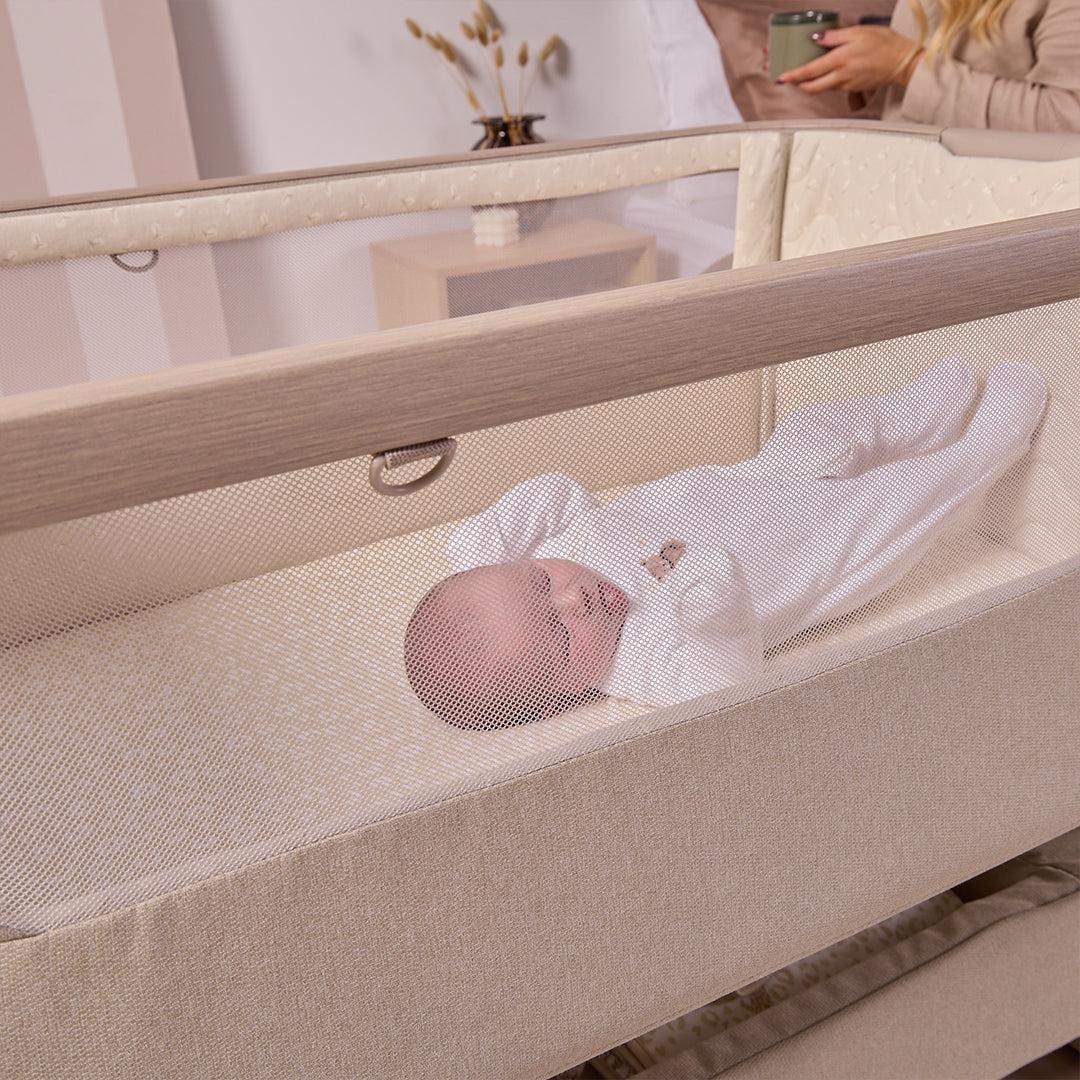 Tutti Bambini Cozee Air 2 Bedside Crib - Soft Walnut/Cocoa