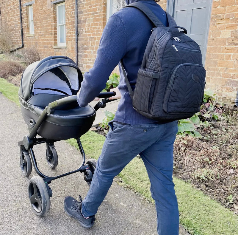 Inca Quilted Baby Changing Backpack - Quilted Black