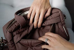 Ralphie Bear Quilted Stroller Bag - Brown/Pears Print