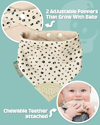 Cheeky Chompers Neckerchew Teething Dribble Bib - Leopard Spot