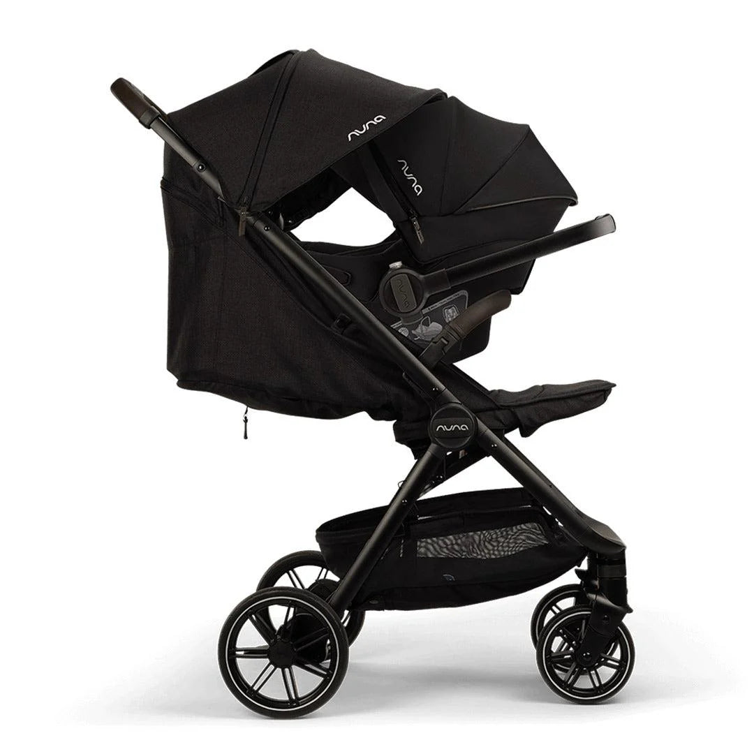 Nuna TRVL LX Compact Travel System Inc Lytl Folding Carrycot + Pipa Urbn - Caviar