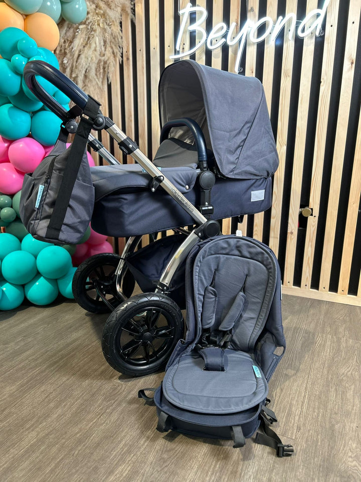 PRE LOVED Ickle Bubba Stomp V4 2 in 1 Pushchair & Carrycot, Blueberry/Chrome